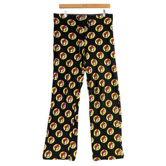 Buc-ee's Unisex Pajama‎ Pants Black Beaver Logo Print Size S - Picture 1 of 11